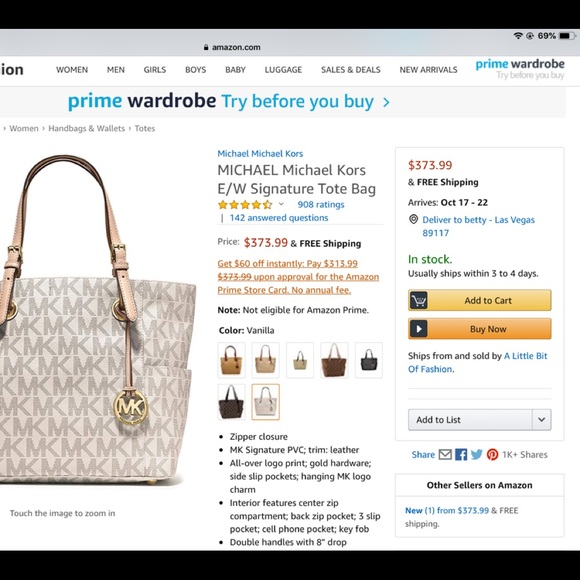 Women’s MICHAEL Kors Signature Tote Bag - Picture 2 of 8